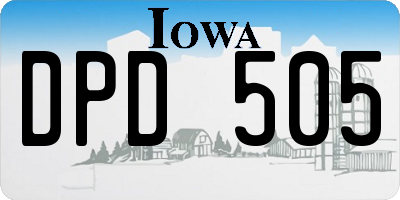 IA license plate DPD505