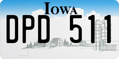 IA license plate DPD511