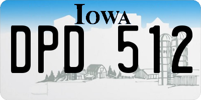 IA license plate DPD512