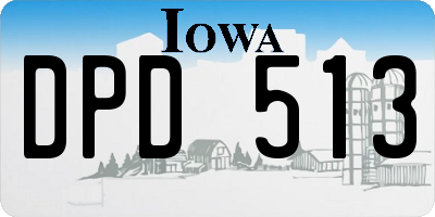 IA license plate DPD513