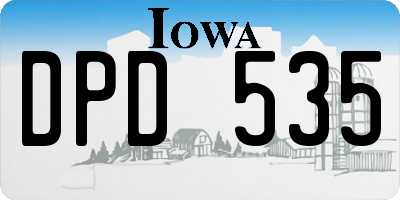 IA license plate DPD535
