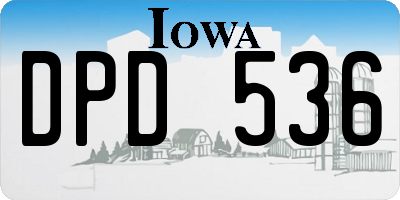 IA license plate DPD536