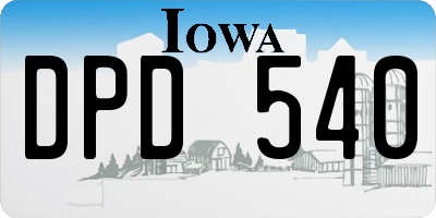 IA license plate DPD540