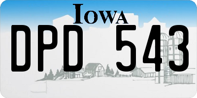 IA license plate DPD543
