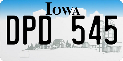 IA license plate DPD545