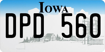 IA license plate DPD560