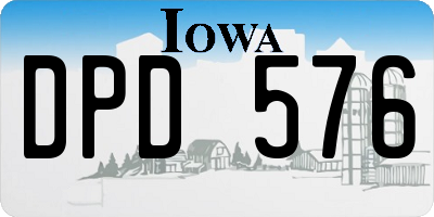 IA license plate DPD576