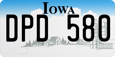 IA license plate DPD580