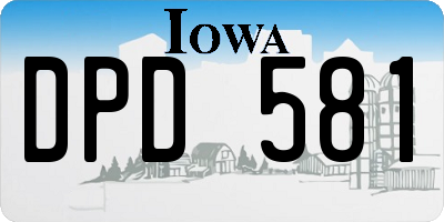 IA license plate DPD581