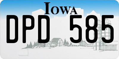 IA license plate DPD585