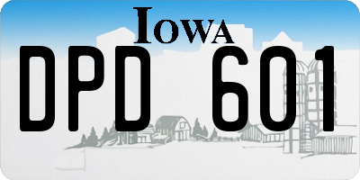 IA license plate DPD601