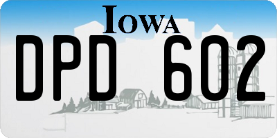 IA license plate DPD602