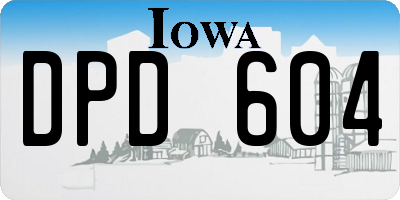 IA license plate DPD604