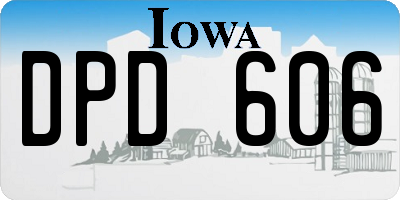 IA license plate DPD606