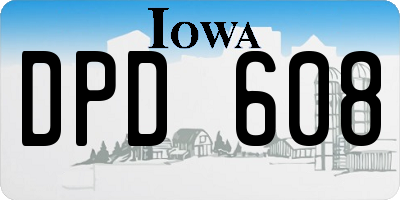 IA license plate DPD608