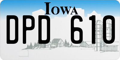 IA license plate DPD610