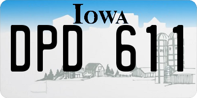 IA license plate DPD611