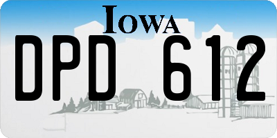 IA license plate DPD612