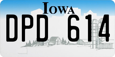 IA license plate DPD614