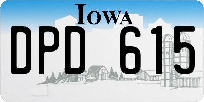 IA license plate DPD615