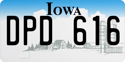 IA license plate DPD616