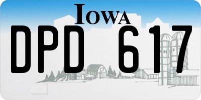 IA license plate DPD617