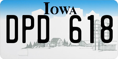 IA license plate DPD618
