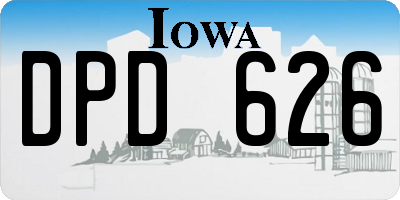 IA license plate DPD626