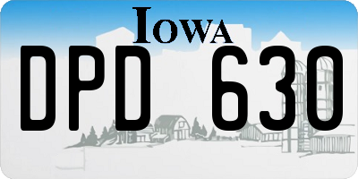 IA license plate DPD630