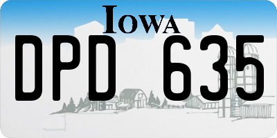 IA license plate DPD635