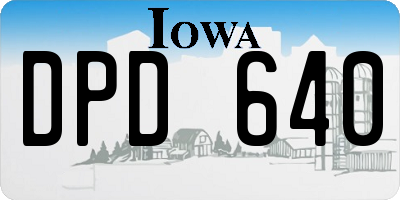 IA license plate DPD640