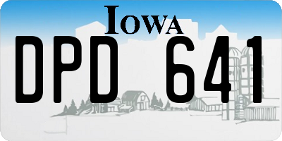 IA license plate DPD641