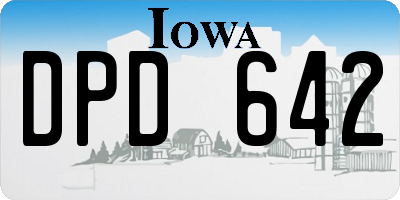 IA license plate DPD642