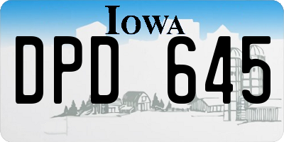 IA license plate DPD645