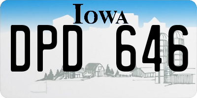 IA license plate DPD646