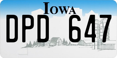IA license plate DPD647