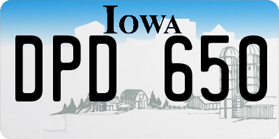 IA license plate DPD650