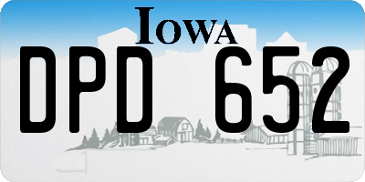 IA license plate DPD652