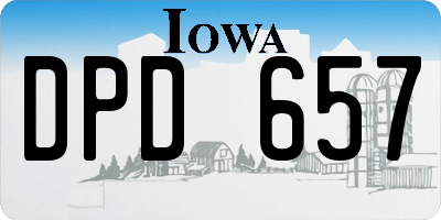 IA license plate DPD657