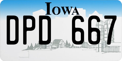 IA license plate DPD667