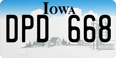 IA license plate DPD668
