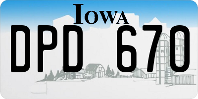 IA license plate DPD670