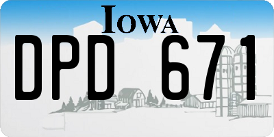 IA license plate DPD671