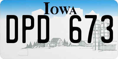 IA license plate DPD673