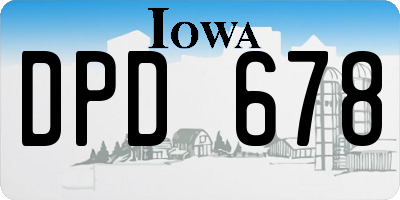 IA license plate DPD678