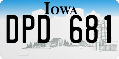 IA license plate DPD681