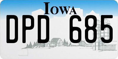 IA license plate DPD685
