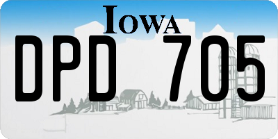 IA license plate DPD705