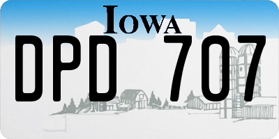 IA license plate DPD707