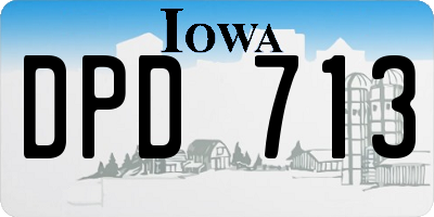IA license plate DPD713